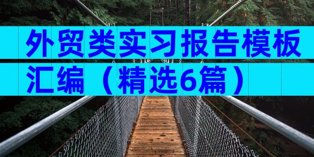 外贸类实习报告模板汇编（精选6篇）