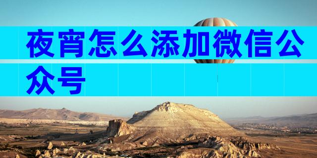 夜宵怎么添加微信公众号