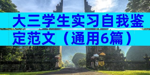 大三学生实习自我鉴定范文（通用6篇）