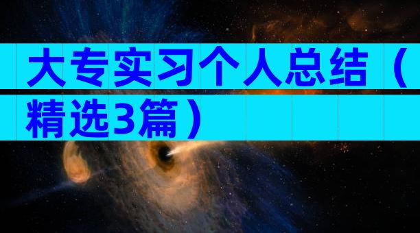 大专实习个人总结（精选3篇）
