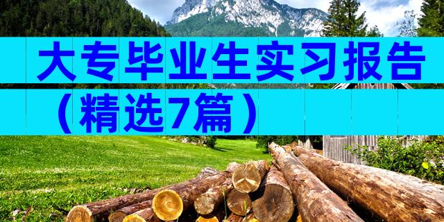 大专毕业生实习报告（精选7篇）