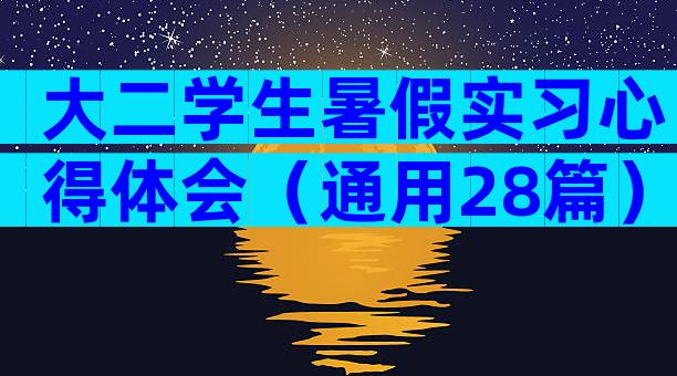 大二学生暑假实习心得体会（通用28篇）