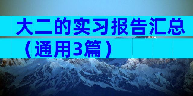 大二的实习报告汇总（通用3篇）