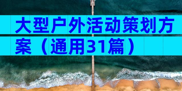 大型户外活动策划方案（通用31篇）