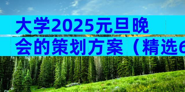大学2025元旦晚会的策划方案（精选6篇）
