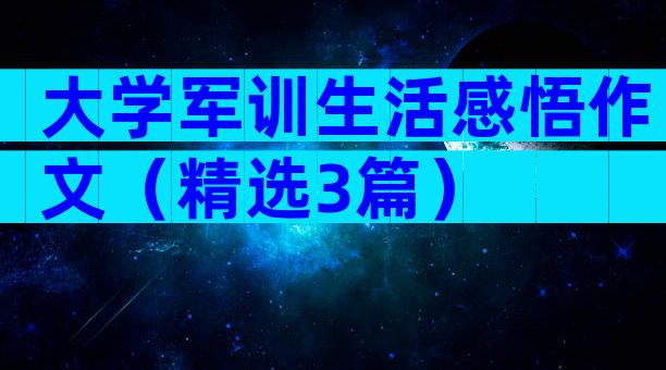 大学军训生活感悟作文（精选3篇）
