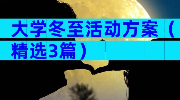 大学冬至活动方案（精选3篇）