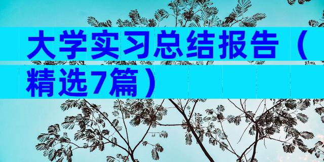大学实习总结报告（精选7篇）