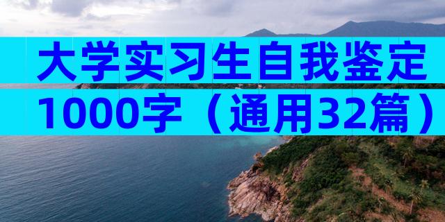 大学实习生自我鉴定1000字（通用32篇）