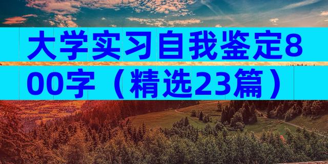 大学实习自我鉴定800字（精选23篇）