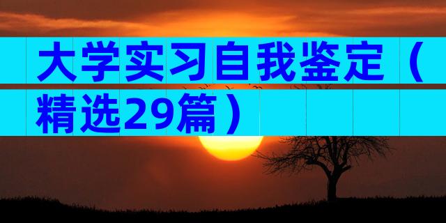 大学实习自我鉴定（精选29篇）