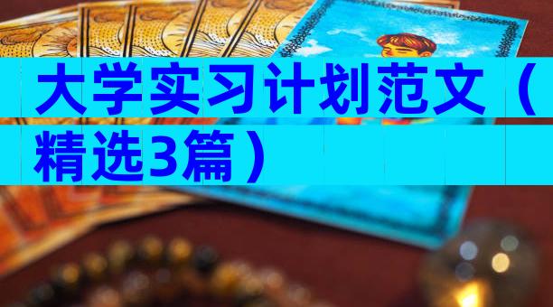大学实习计划范文（精选3篇）