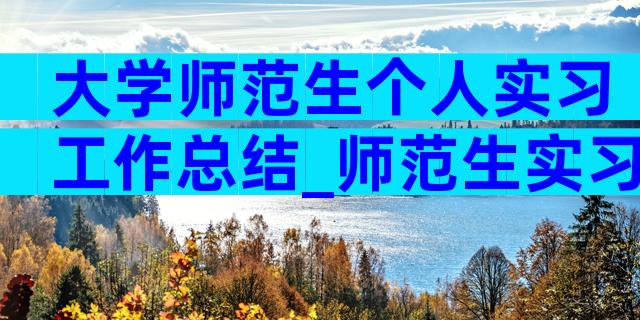 大学师范生个人实习工作总结_师范生实习工作总结（精选17篇）