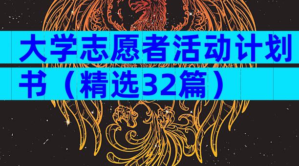 大学志愿者活动计划书（精选32篇）