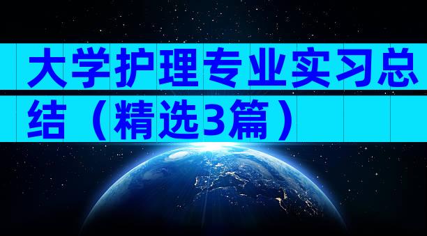 大学护理专业实习总结（精选3篇）