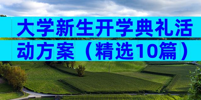 大学新生开学典礼活动方案（精选10篇）