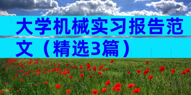 大学机械实习报告范文（精选3篇）