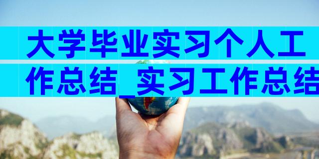 大学毕业实习个人工作总结_实习工作总结（精选29篇）