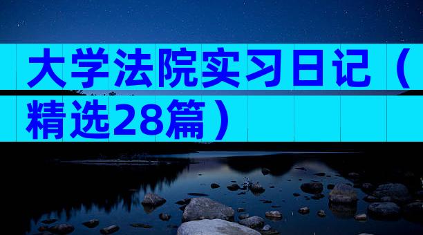 大学法院实习日记（精选28篇）