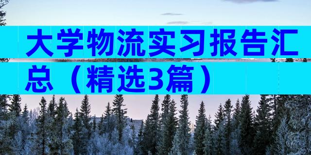 大学物流实习报告汇总（精选3篇）