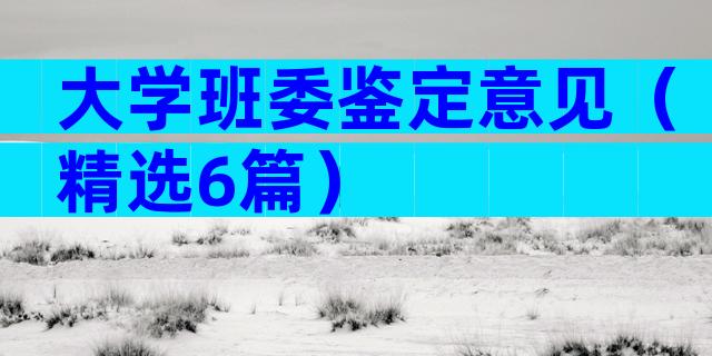 大学班委鉴定意见（精选6篇）