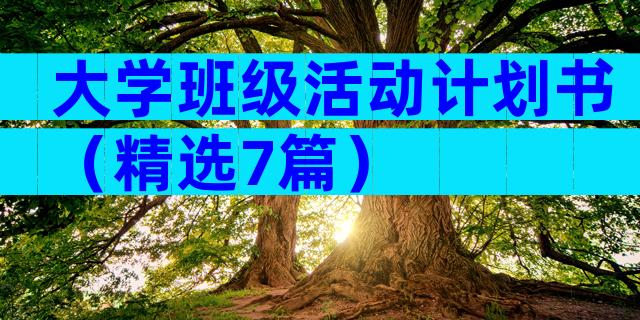 大学班级活动计划书（精选7篇）