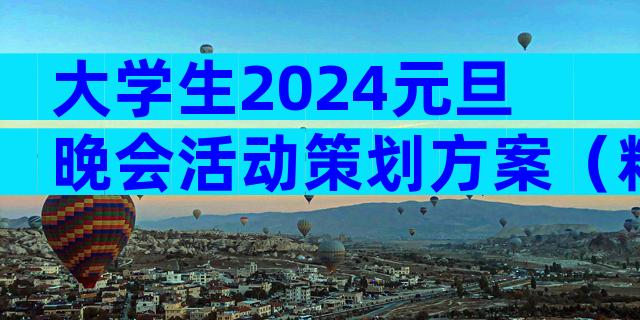 大学生2024元旦晚会活动策划方案（精选35篇）