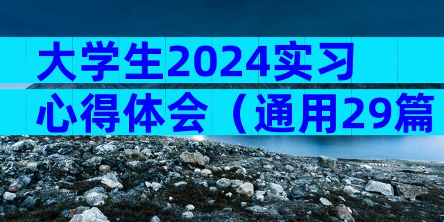 大学生2024实习心得体会（通用29篇）