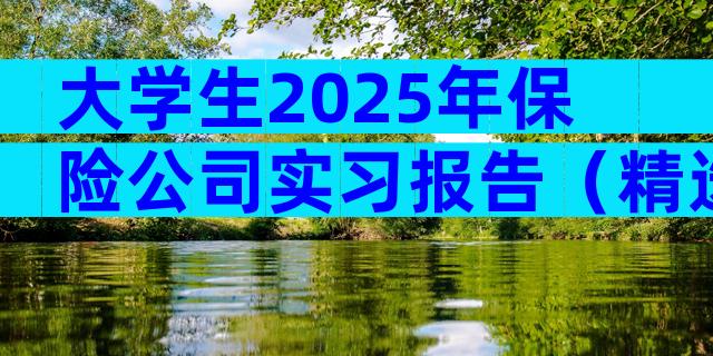 大学生2025年保险公司实习报告（精选8篇）