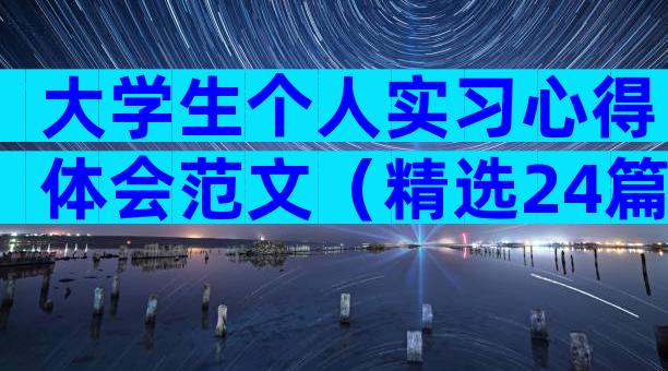 大学生个人实习心得体会范文（精选24篇）