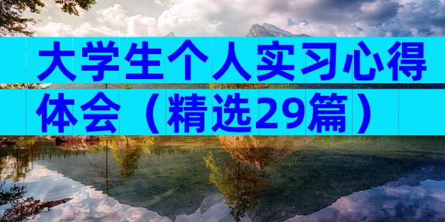 大学生个人实习心得体会（精选29篇）