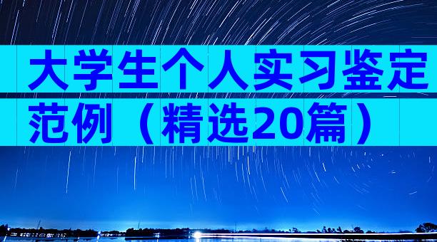 大学生个人实习鉴定范例（精选20篇）