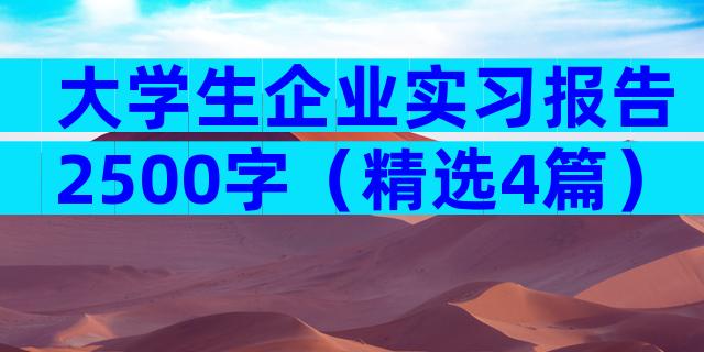 大学生企业实习报告2500字（精选4篇）