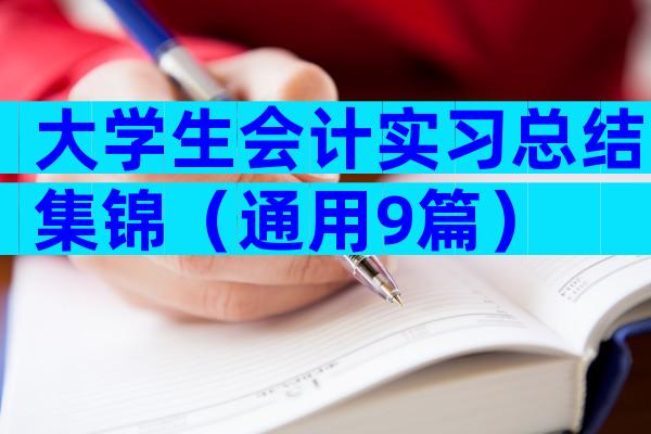 大学生会计实习总结集锦（通用9篇）