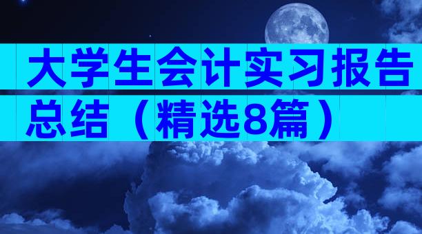 大学生会计实习报告总结（精选8篇）