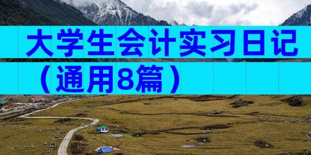 大学生会计实习日记（通用8篇）