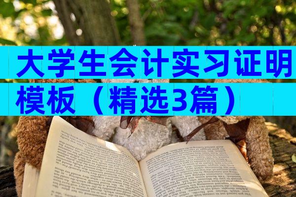 大学生会计实习证明模板（精选3篇）