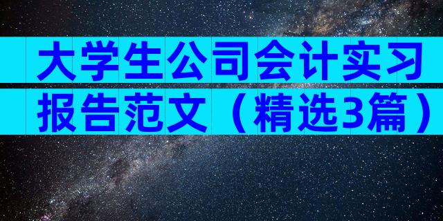 大学生公司会计实习报告范文（精选3篇）