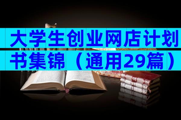大学生创业网店计划书集锦（通用29篇）
