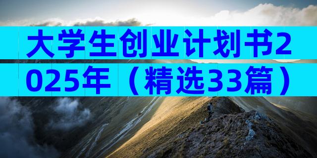 大学生创业计划书2025年（精选33篇）