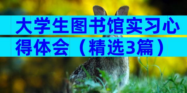 大学生图书馆实习心得体会（精选3篇）