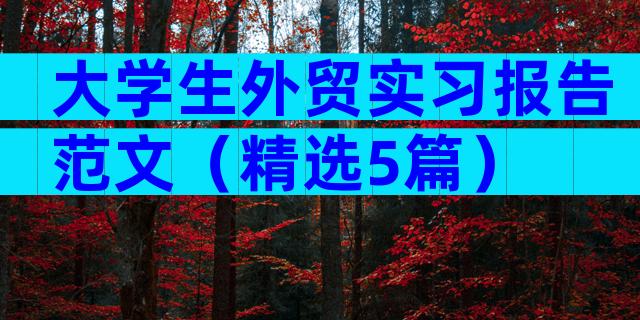 大学生外贸实习报告范文（精选5篇）