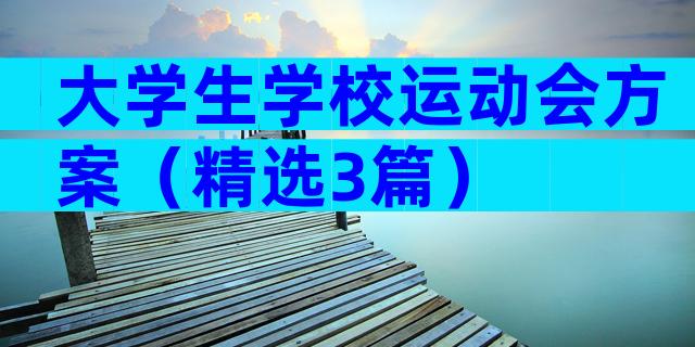 大学生学校运动会方案（精选3篇）