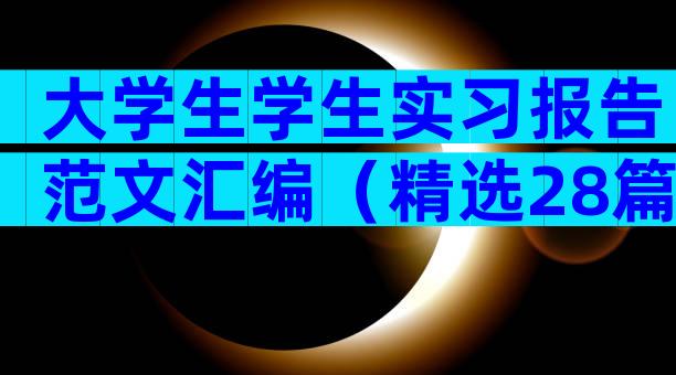 大学生学生实习报告范文汇编（精选28篇）