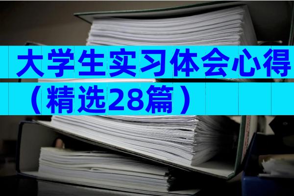 大学生实习体会心得（精选28篇）
