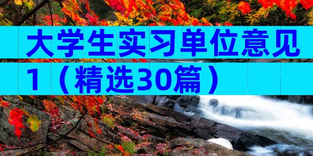 大学生实习单位意见1（精选30篇）