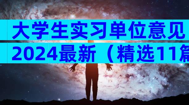 大学生实习单位意见2024最新（精选11篇）