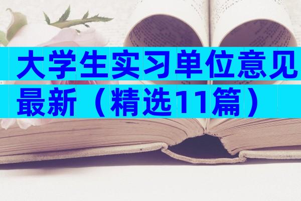 大学生实习单位意见最新（精选11篇）