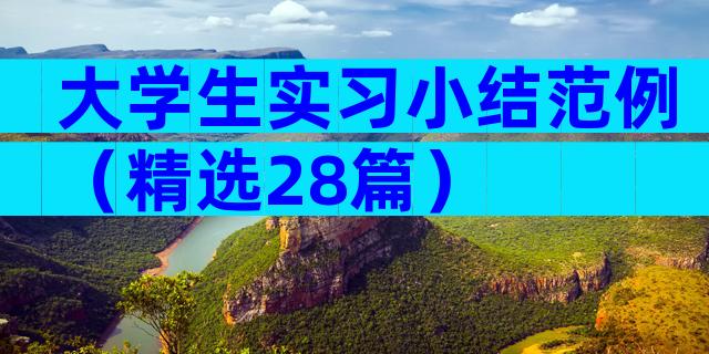 大学生实习小结范例（精选28篇）