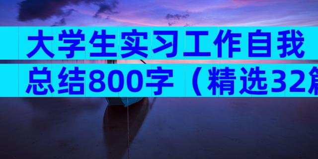 大学生实习工作自我总结800字（精选32篇）